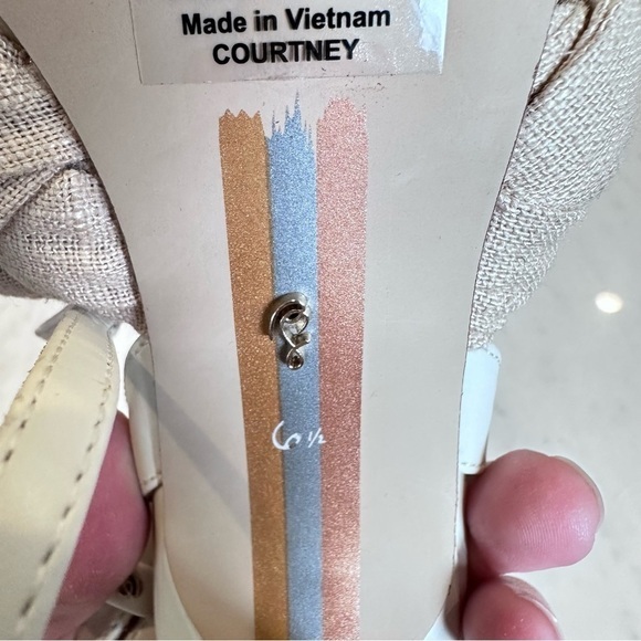 Sam Edelman Sand Cream Courtney Braided Padded Ankle Strap Heel Size 6.5 - Picture 8 of 8